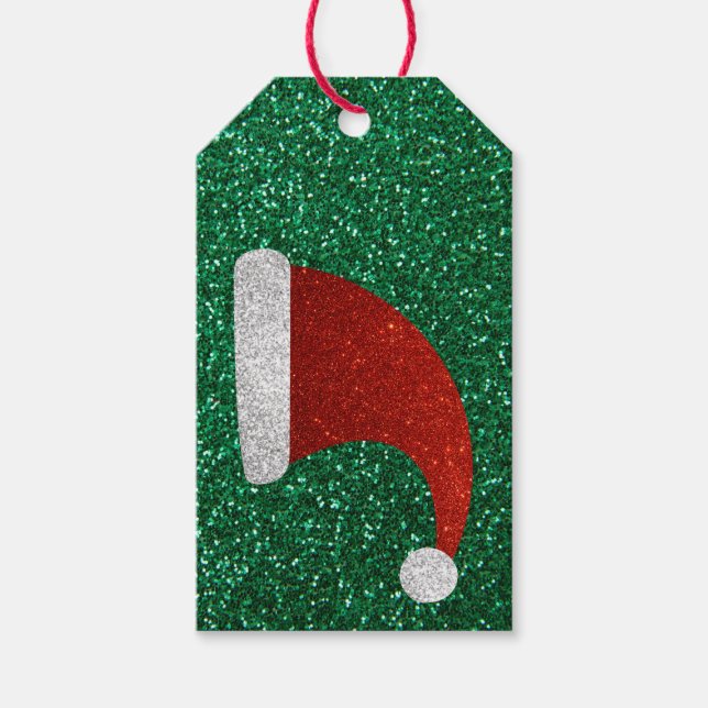 Étiquettes-cadeau Parties scintillant Santa Hat (Devant)