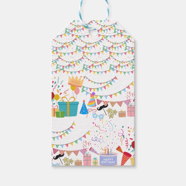 Étiquettes-cadeau Party Props Colorful (Devant)