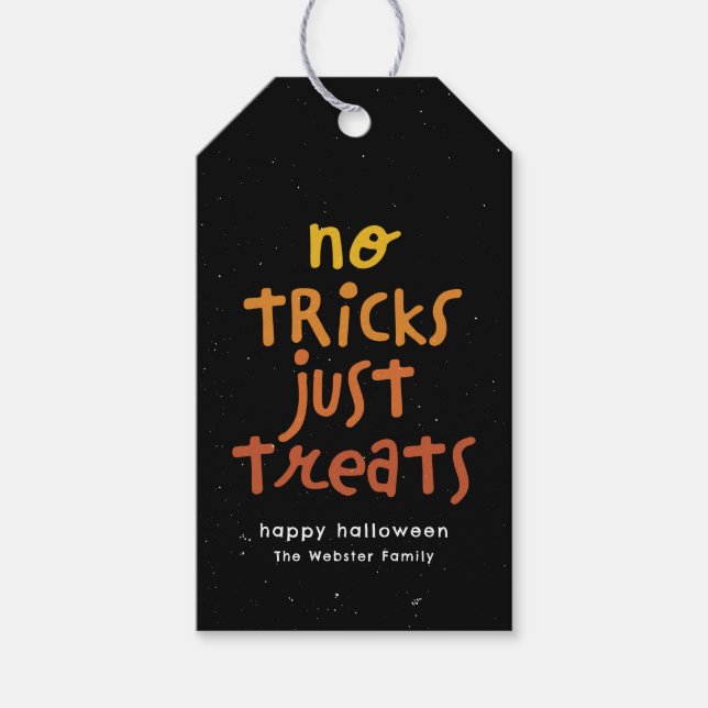 Étiquettes-cadeau Pas de farces juste des friandises fête d'Hallowee (Devant)