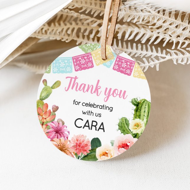 Étiquettes Cadeau Pas le temps de la fête de Siesta Anniversaire (No Time to Siesta Let's Fiesta Birthday Party Round Favor Tags)