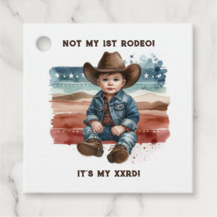Étiquettes Cadeau Pas Mon Premier Rodéo Bébé Cowboy Anniversaire
