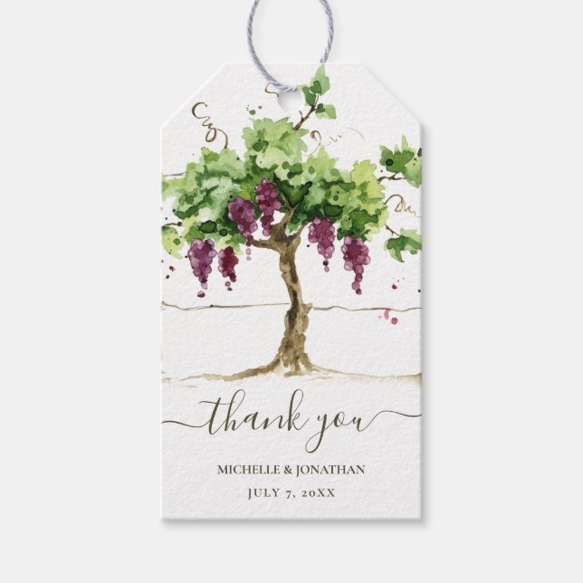 Étiquettes-cadeau Paso Robles Vignoble Vignoble Mariage Faveurs (Devant)