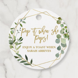 Étiquettes Cadeau Passez-le quand Elle Pops aquarelle eucalyptus