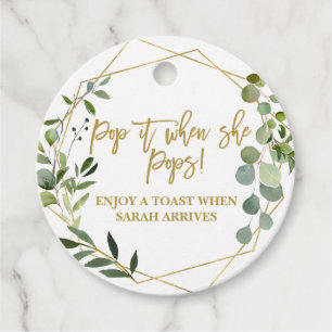 Étiquettes Cadeau Passez-le quand Elle Pops aquarelle eucalyptus
