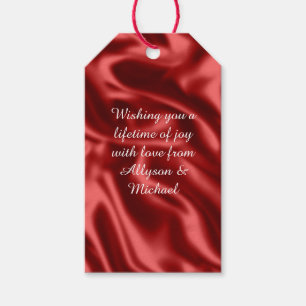 Étiquettes-cadeau Passion Red Faux Satin Mariage