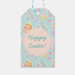Étiquettes-cadeau Pastel Aquarelle Peint Oeuf de Pâques Motif