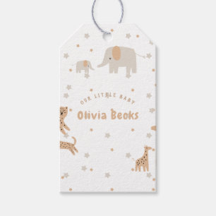Étiquettes-cadeau Pastel Beige mignon Baby shower illustratif