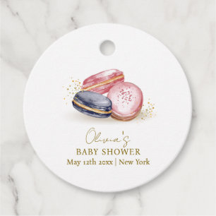 Étiquettes Cadeau Pastel Bonjour Bébé Baby shower Français Macarons