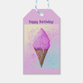 Étiquettes-cadeau Pastel Crème glacée Cone goutte