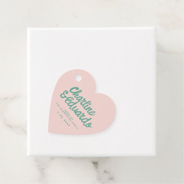 Étiquettes Cadeau Pastel écriture manuscrite Retro Mariage Merci (En situation)