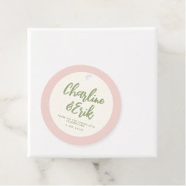 Étiquettes Cadeau Pastel écriture manuscrite Retro Mariage Merci Fav
