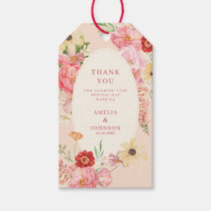 Étiquettes-cadeau Pastel jardin fleuri mariage printanier Merci