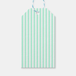 Étiquettes-cadeau Pastel Mint Green Stripes Été Gratté