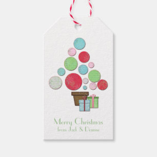 Étiquettes-cadeau Pastel Modern Christmas Tree
