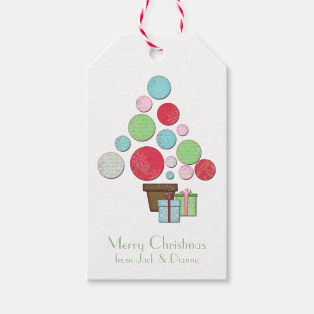 Étiquettes-cadeau Pastel Modern Christmas Tree (Devant)