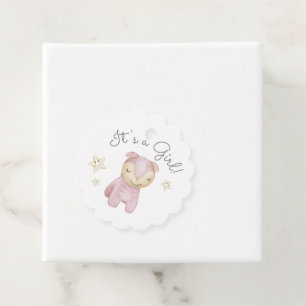 Étiquettes Cadeau Pastel Plush Toys Baby shower C'est une fille