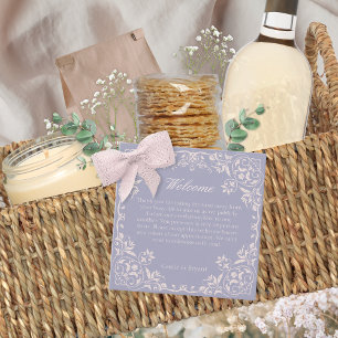 Étiquettes Cadeau Pastel Purple Élégant Mariage Bienvenue Sac Cadeau