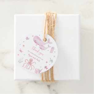 Étiquettes Cadeau Pastel rose sous le Baby shower marin