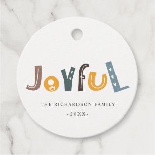Étiquettes Cadeau Pastel Scandi Jaune Gris Texte Joyeux Noël