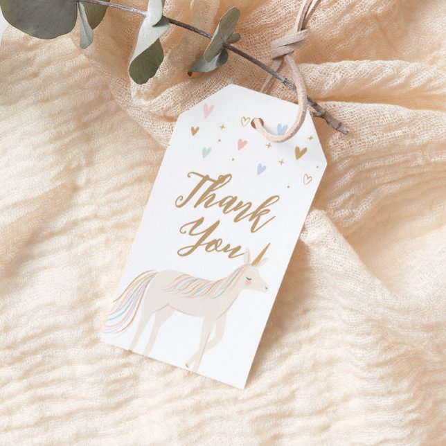 Étiquettes-cadeau Pastel Unicorn Anniversaire (Créateur téléchargé)