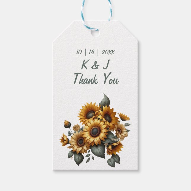 Étiquettes-cadeau Patch de tournesol (Devant)
