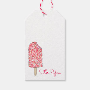 Étiquettes-cadeau Pâte rose pâtisserie crème glacée Popsicle doux