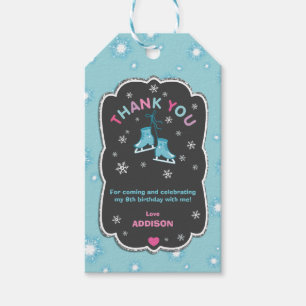 Étiquettes-cadeau Patinage sur glace Anniversaire Merci Favoriser