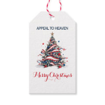 Patriotic Xmas Tree ATH1 with origin ed - Gift Tag