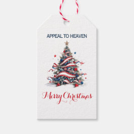 Étiquettes-cadeau Patriotic Xmas Tree ATH1 with origin ed - Gift Tag