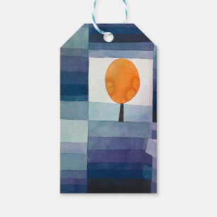 Étiquettes-cadeau Paul Klee Messager de l'automne Bleu Moderne Abstr