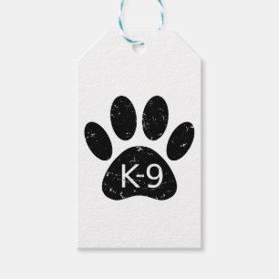Étiquettes-cadeau Paw Chien en Perdu Grunge K-9