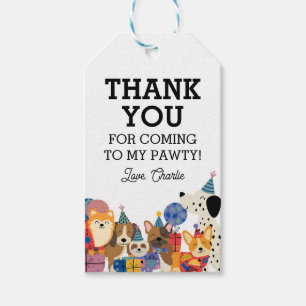 Étiquettes-cadeau Pawty Chien Chien Chien Chien Chiot fête d'anniver
