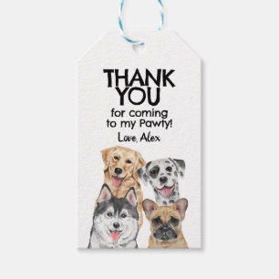 Étiquettes-cadeau Pawty Chien Chien Merci Anniversaire Fête
