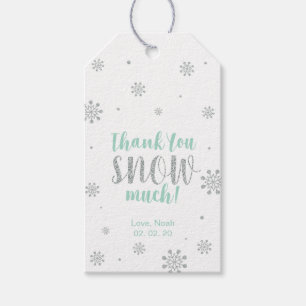 Étiquettes-cadeau Pays des merveilles d'hiver Merci beaucoup neige F