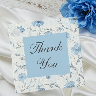 Étiquettes Cadeau Pays Floral Élégant Mariage bleu Merci cadeau