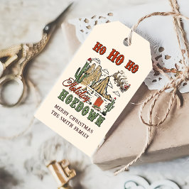 Étiquettes-cadeau Pays Western Cowboy Père Noël Noël