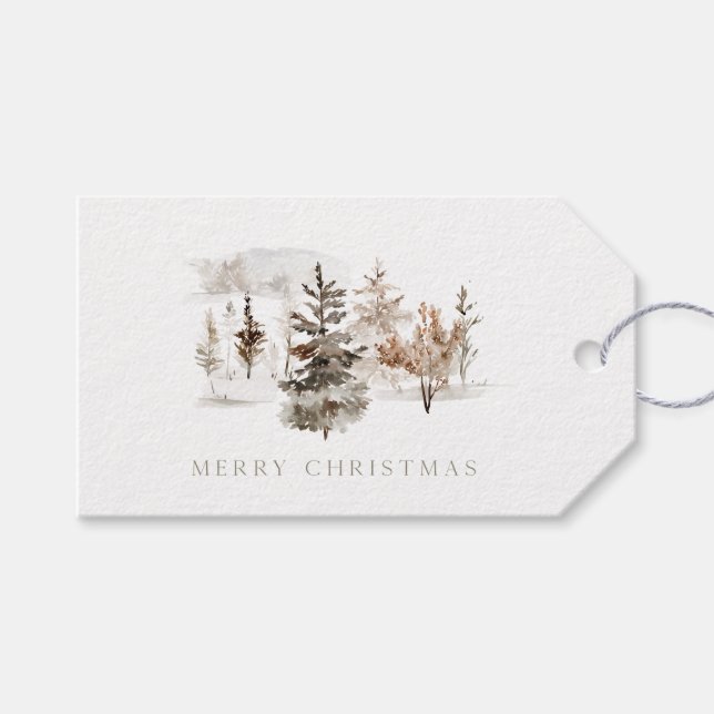 Étiquettes-cadeau Paysage hivernal de Noël (Devant (Horizontal))