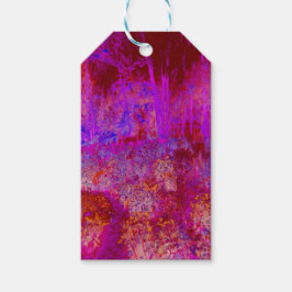 Étiquettes-cadeau Paysage impressionniste Trippy Red et Magenta
