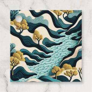 Étiquettes Cadeau Paysage moderne