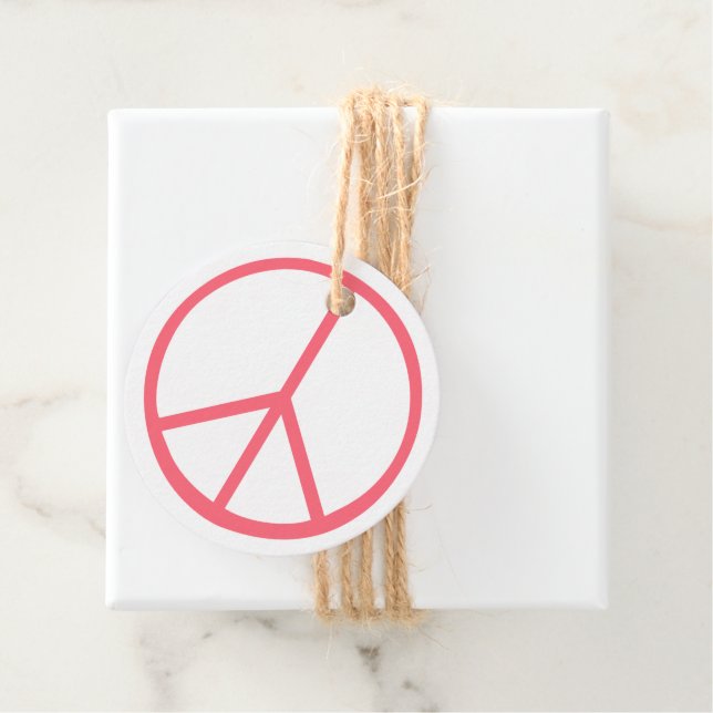Étiquettes Cadeau Peace Sign Orange Groovy Retro Fun (En situation)
