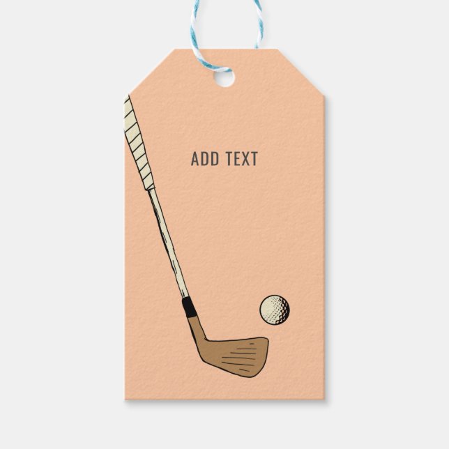 Étiquettes-cadeau Peach Modern Golf Vintage (Devant)