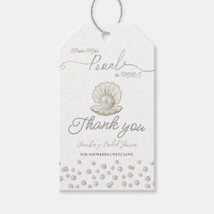 Étiquettes-cadeau Pearl & Shell Pearlcore Mlle à MRS Fête des mariée