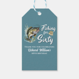 Étiquettes-cadeau Pêche vintage Thème 60ème anniversaire