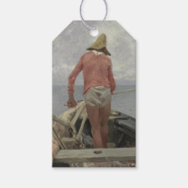 Étiquettes-cadeau Pêcheur dans son bateau (par Vincenzo Caprile)