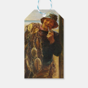 Étiquettes-cadeau Pêcheur jovial (par Frederick Morgan)