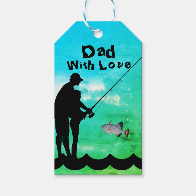 Étiquettes-cadeau Pêcheur papa (Devant)