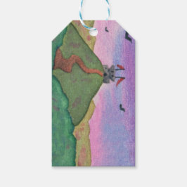 Étiquettes-cadeau Peinture aquarelle Imaginaire Forteresse Château N