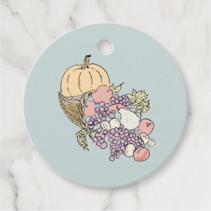 Étiquettes Cadeau Peinture Citrouille de la pêche d'automne