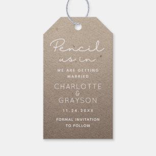 Étiquettes-cadeau Pensez-Nous Dans Enregistrer La Date Mariage Photo