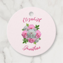 Étiquettes Cadeau Peony Bouquet Mariage